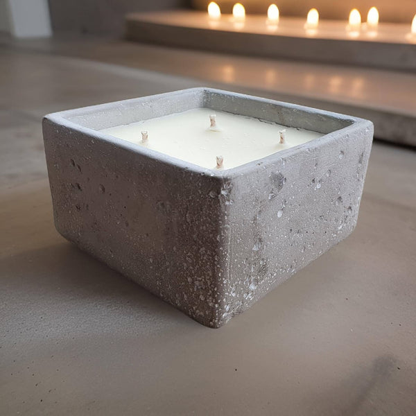 Concrete Square 4-Wick Candle